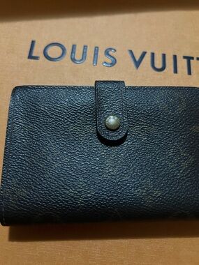 Louis Vuitton Black Textured Leather Snap Wallet